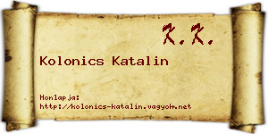 Kolonics Katalin névjegykártya